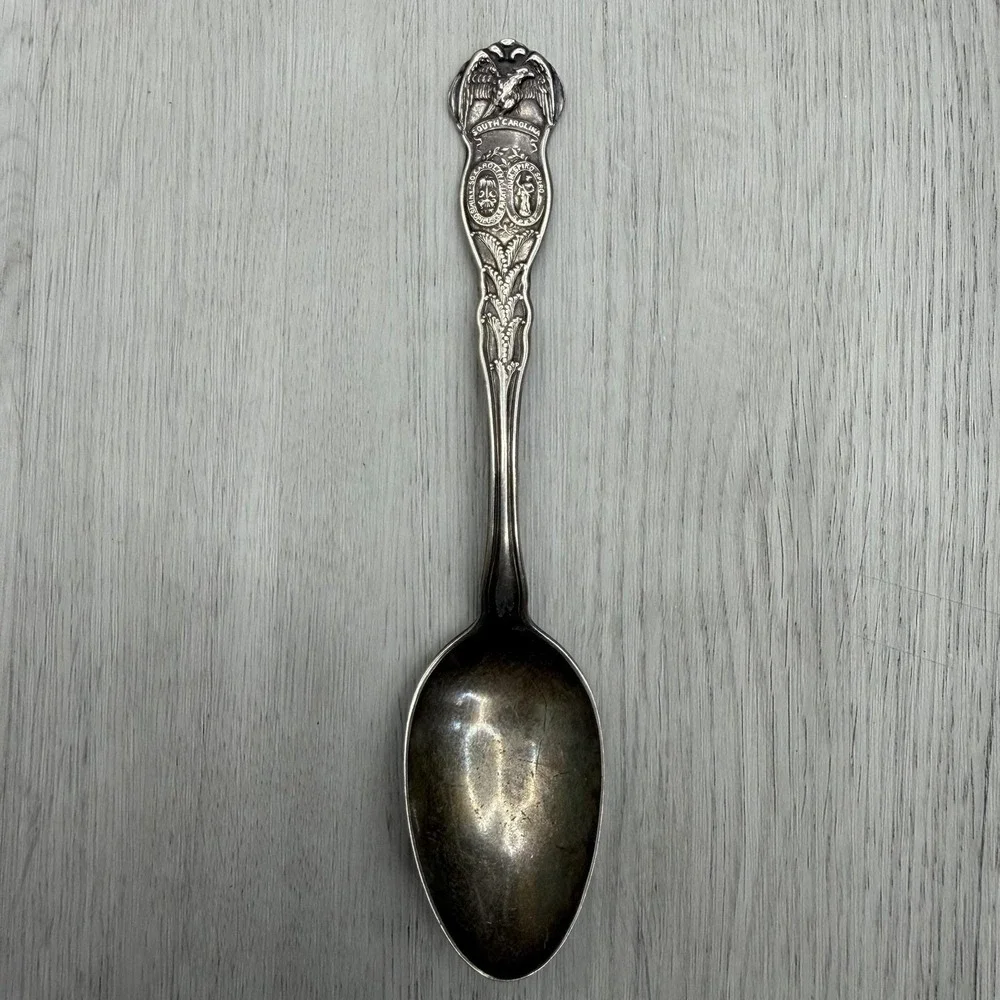 Antique Sterling Silver South Carolina State Souvenir Spoon 1893 Eagle Seal